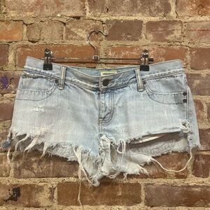 Abercrombie & Fitch Frayed Light Blue Jean Shorts
